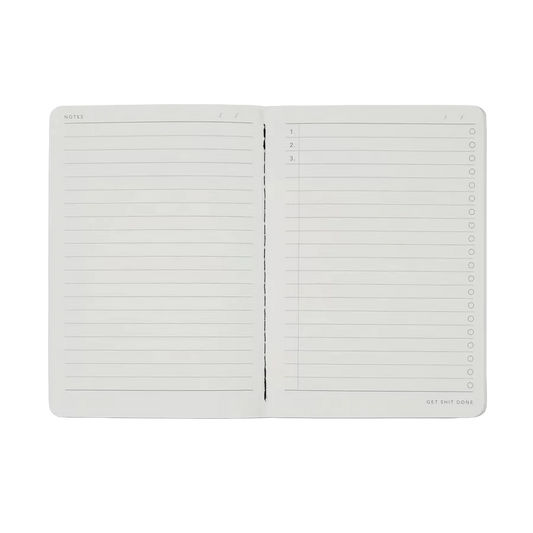 Get shit done A5 notebook sea green