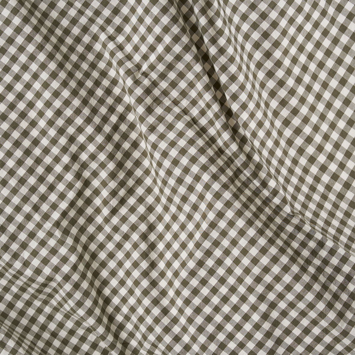 Gingham organic cotton duvet olive
