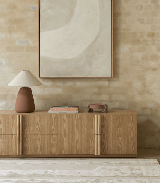 Globewest Kin 4-door entertainment unit 180cm natural ash