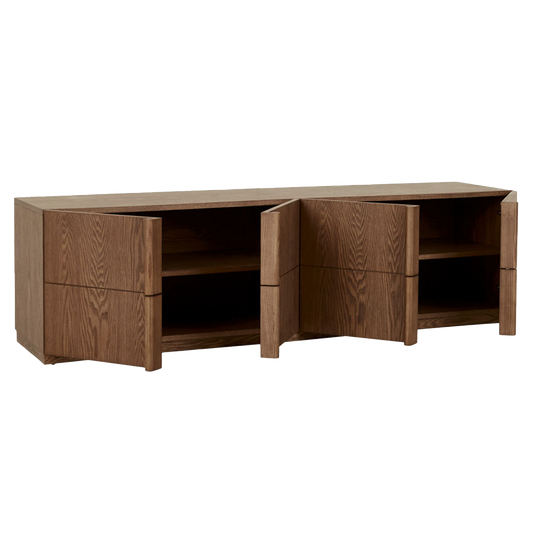 Globewest Kin 4-door entertainment unit 180cm smoked ash