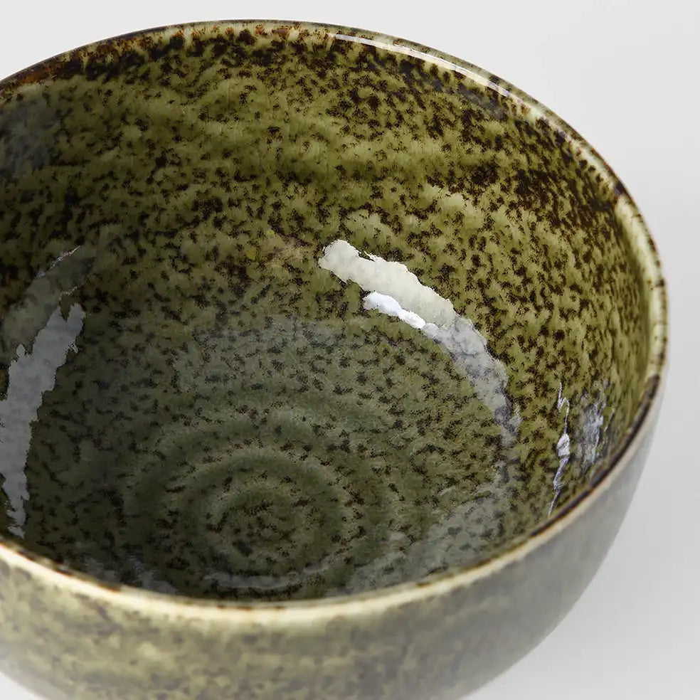 Glossy U-shaped bowl 16cm sage