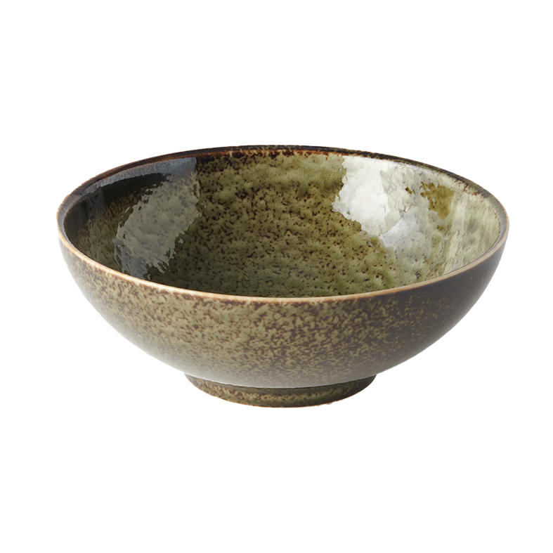 Glossy U-shaped bowl 21cm sage