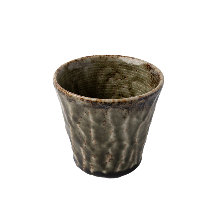Glossy sage ribbed cup