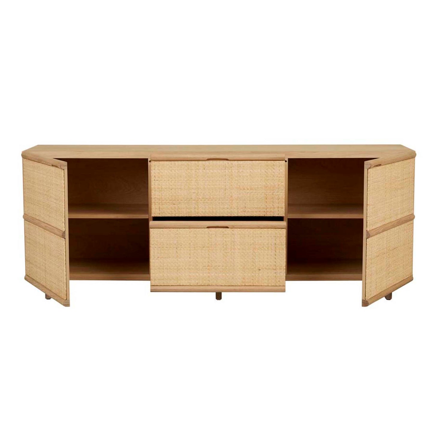 Hartley woven rattan sideboard light oak