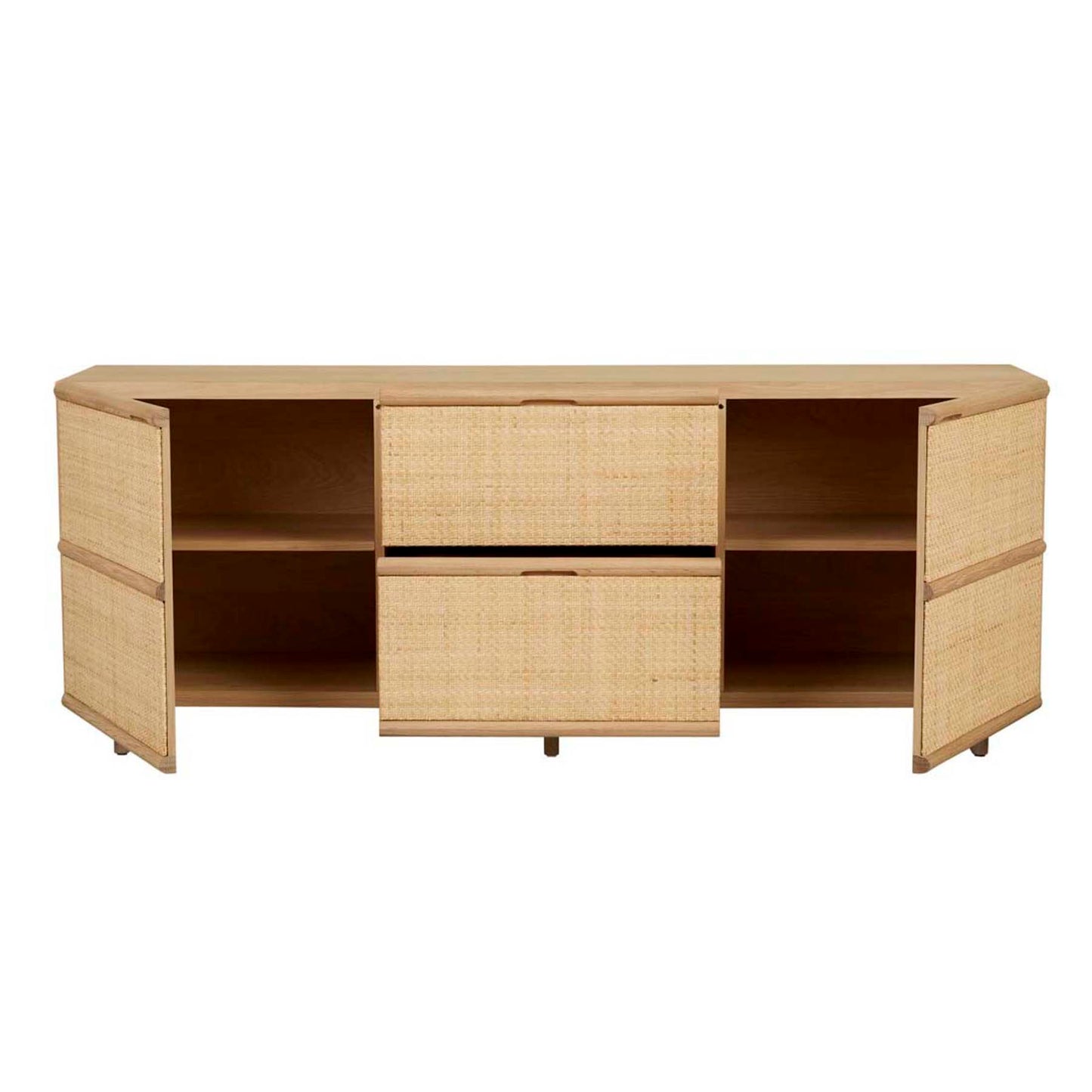 Hartley woven rattan sideboard light oak