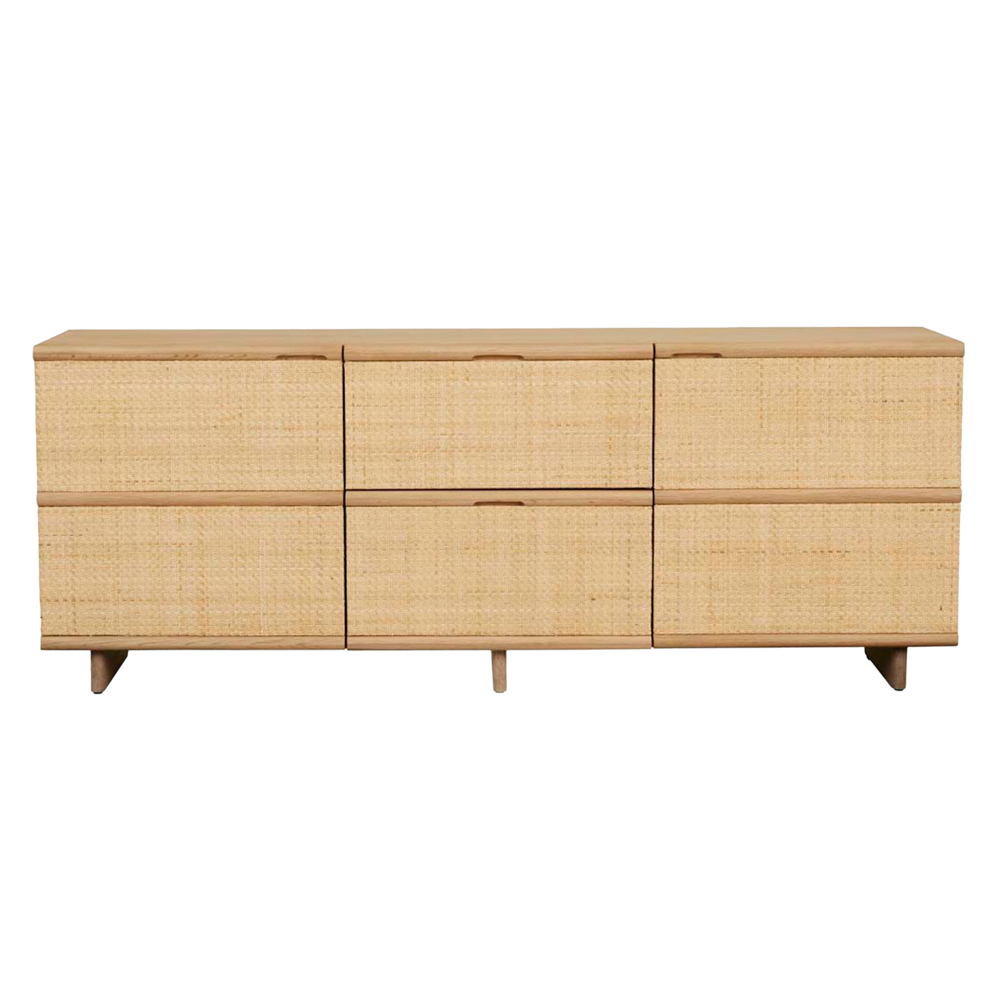 Hartley woven rattan sideboard light oak