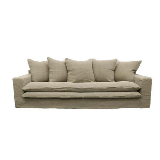 Asher slip cover 3.5 seater sofa olive