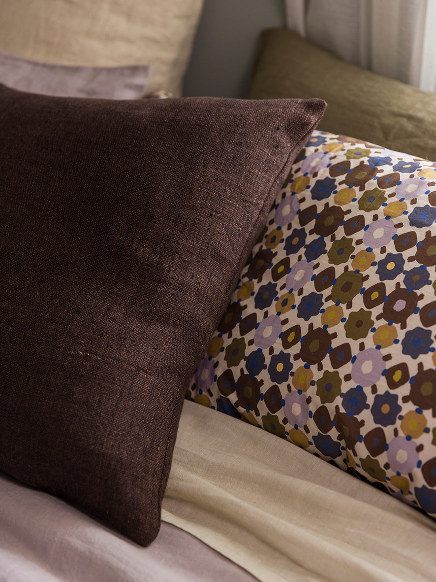 Heavy linen cushion cover 55cm rye