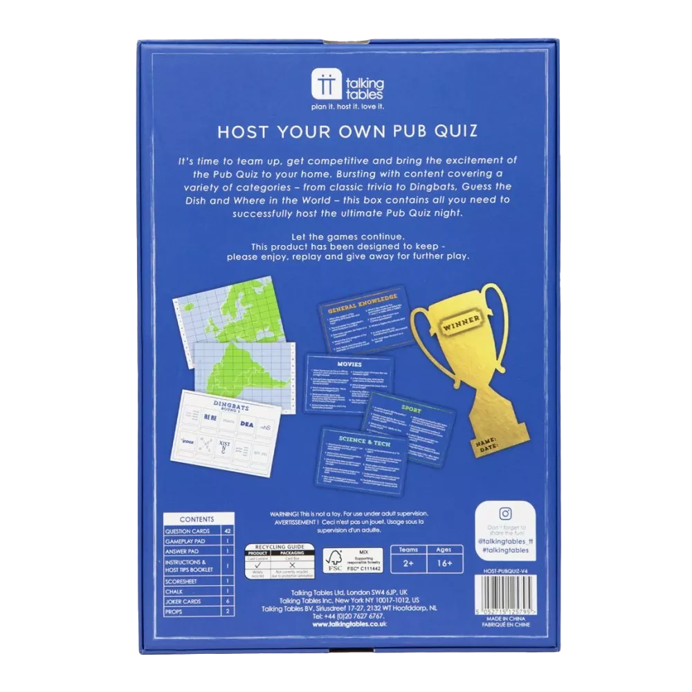 Host Your Own Pub Quiz game