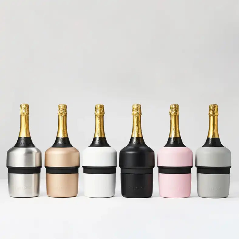 Huski champagne cooler including stopper stone grey