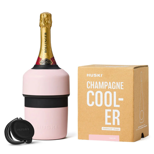 Huski champagne cooler including stopper pink