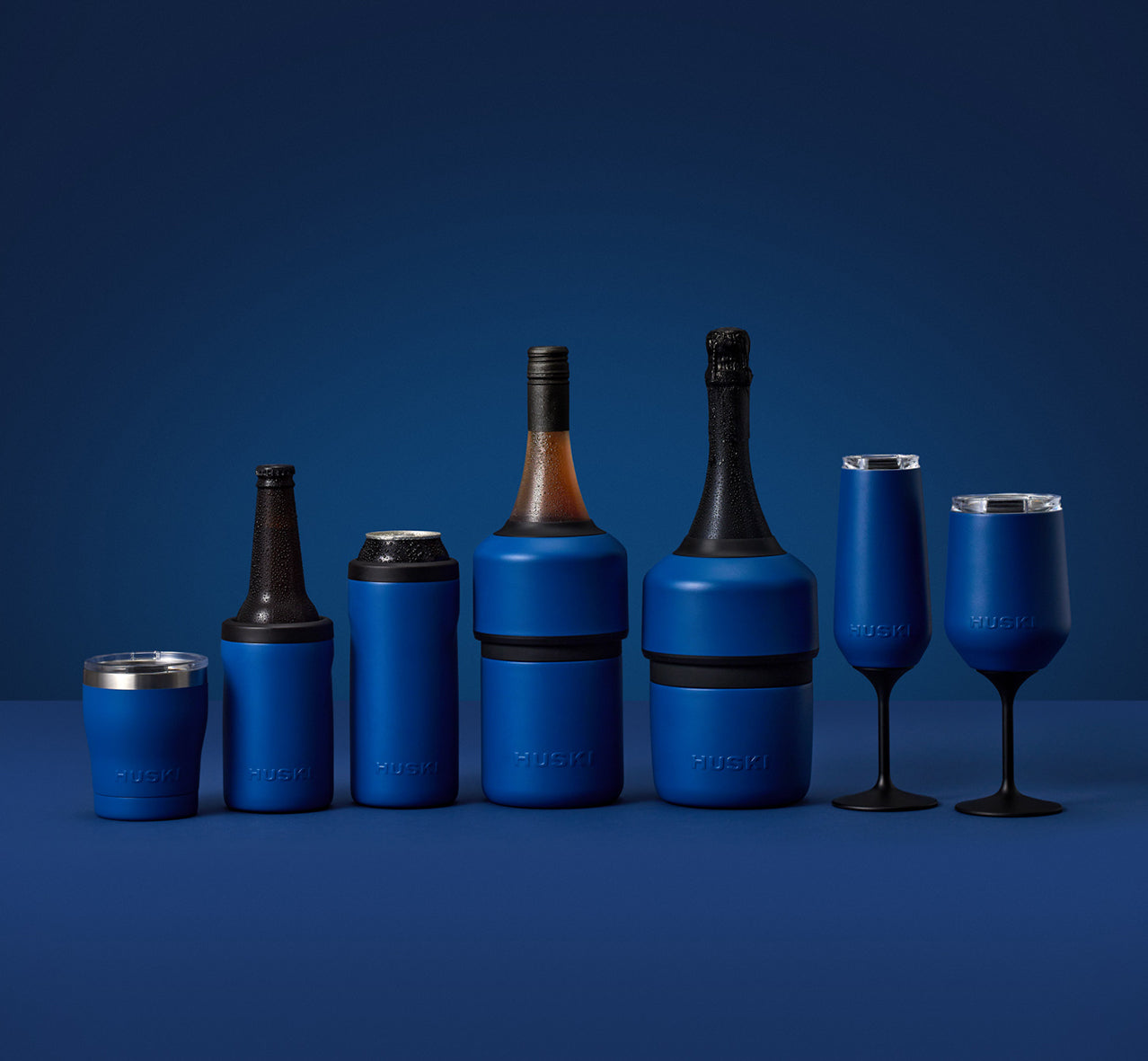 Huski stemmed wine tumbler ocean blue 355ml