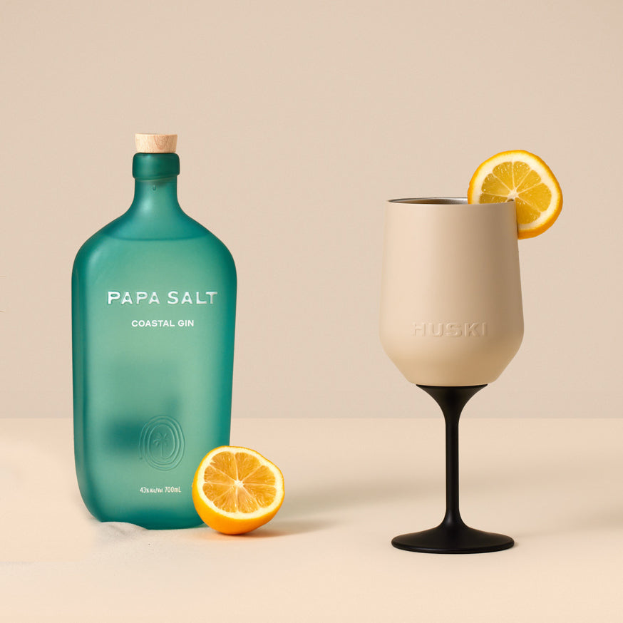 Huski stemmed wine tumbler 355ml sand