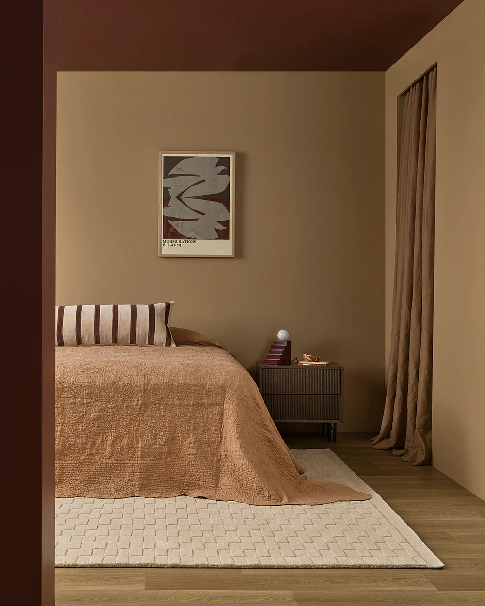 Huxley cushion cover 90cm chocolate stripe