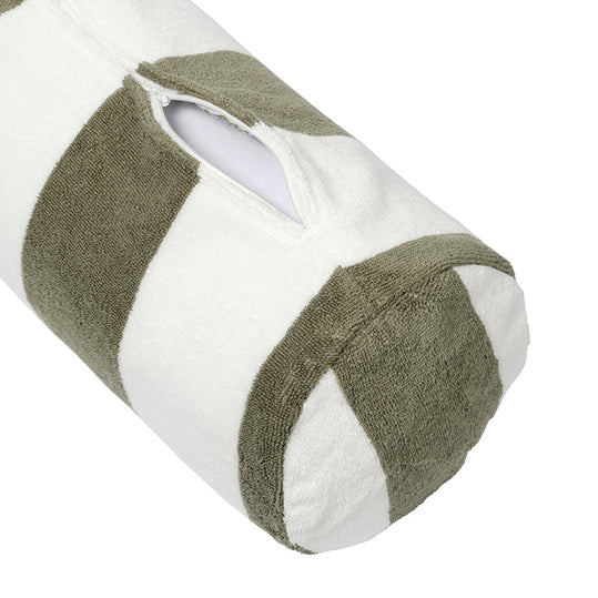 SunnyLife inflatable beach pillow olive stripe
