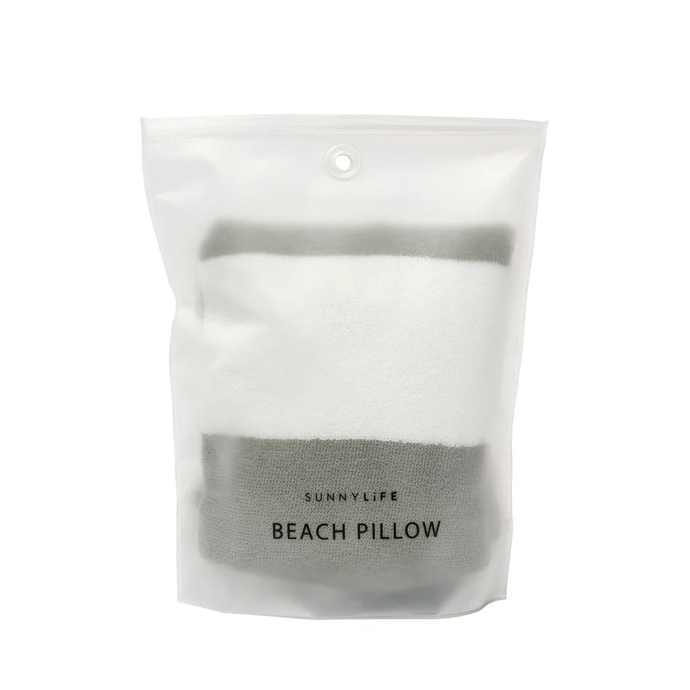SunnyLife inflatable beach pillow olive stripe