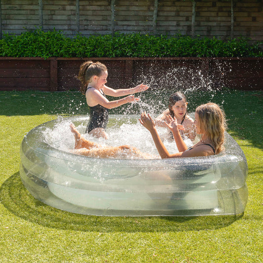 Inflatable pool paddling pool translucent pewter