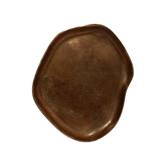 Irregular copper finish tray 30cm