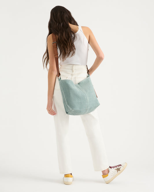 JuJu & Co jute slouchy bag blue