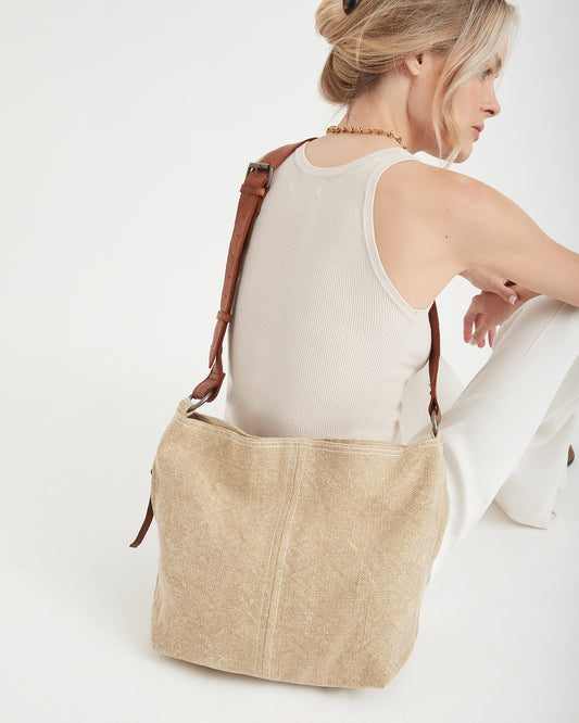 JuJu & Co Jute Slouchy Bag Natural