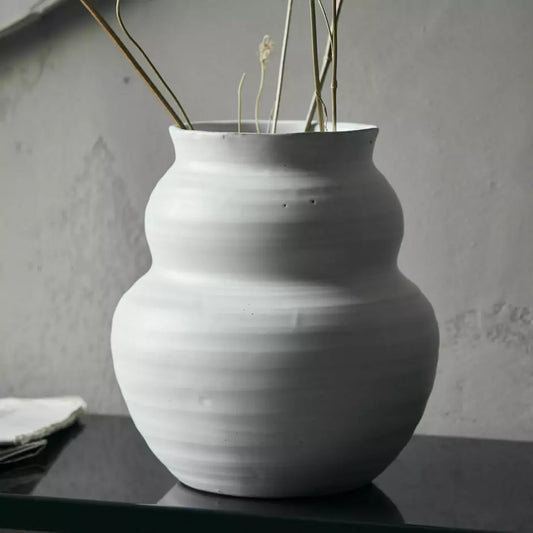 Juno stoneware vase white 23cm