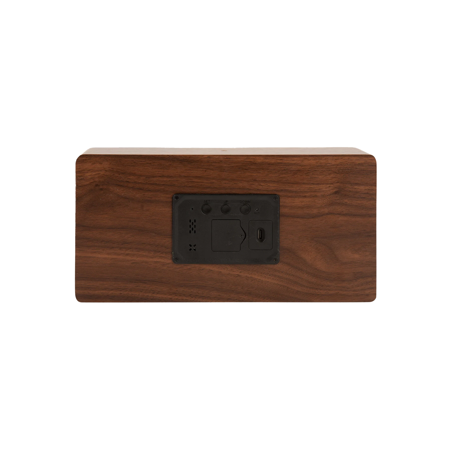 Karlsson boxed LED alarm clock dark wood