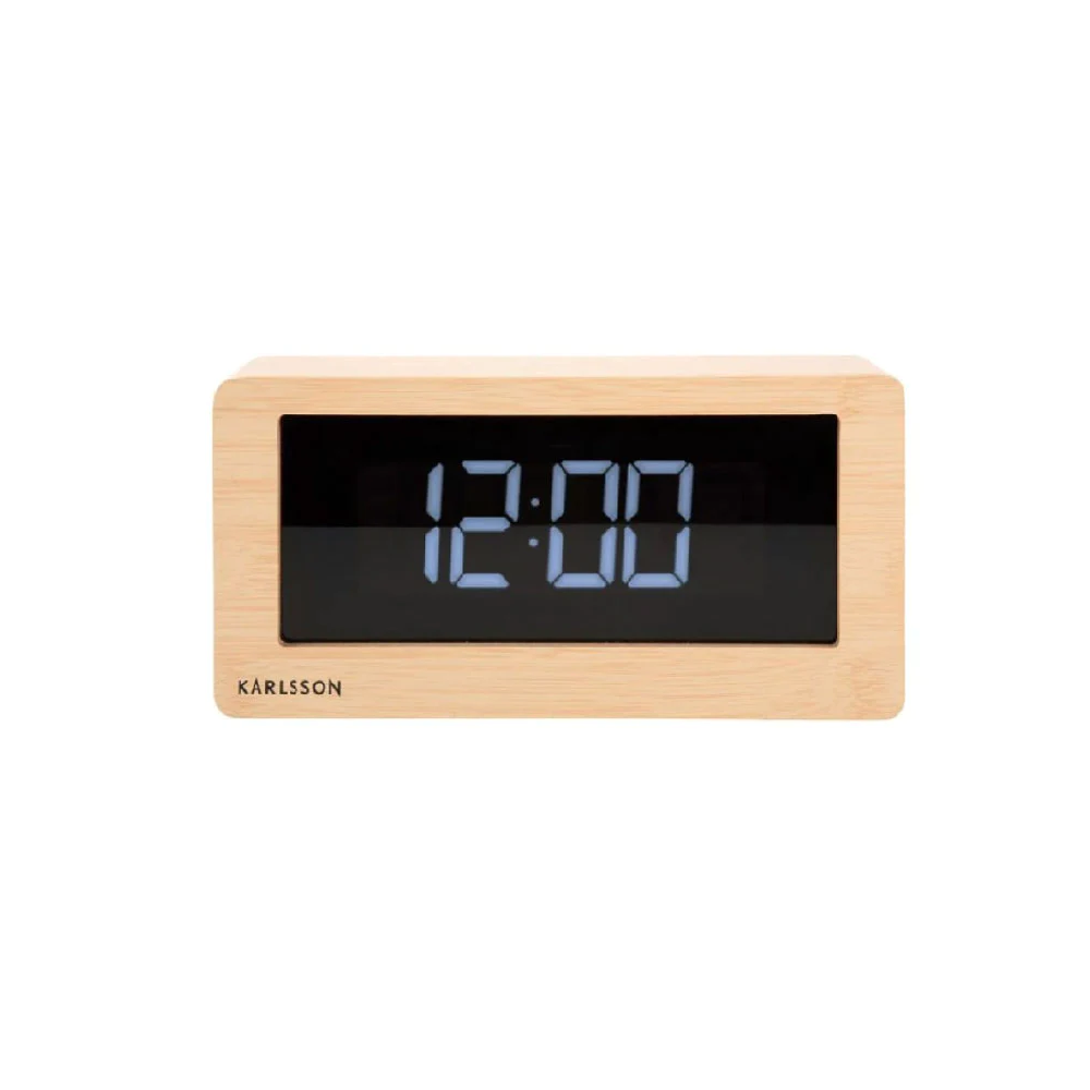 Karlsson boxed LED alarm clock light wood