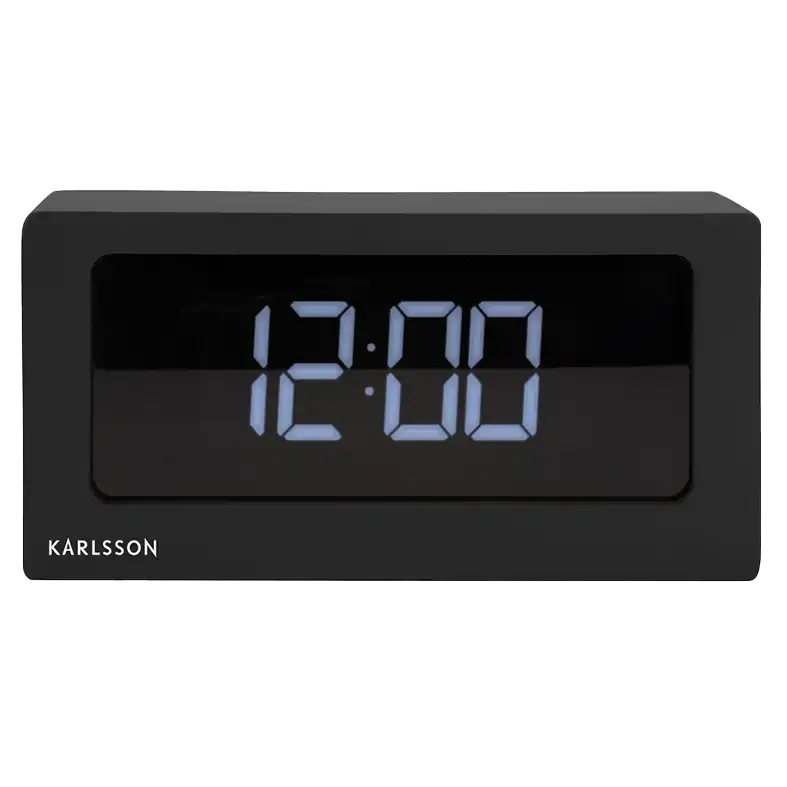 Karlsson boxed LED alarm clock black wood