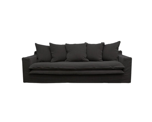 Asher slipcover 3.5 seater sofa black