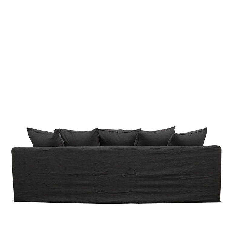 Asher slipcover 3.5 seater sofa black