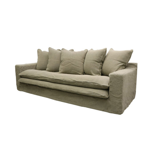 Asher slip cover 3.5 seater sofa olive