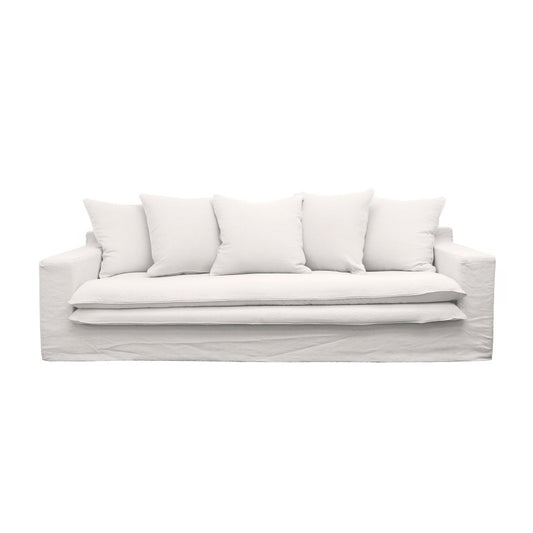 Keely slip cover 3-seater sofa white