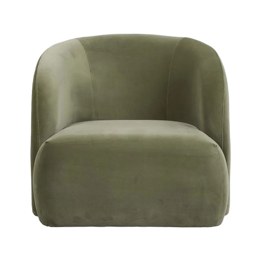 Kennedy Beckett velvet armchair olive green