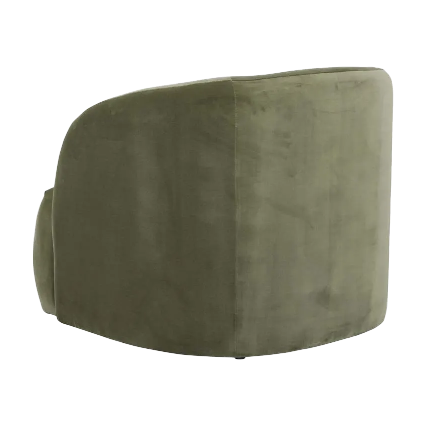 Kennedy Beckett velvet armchair olive green