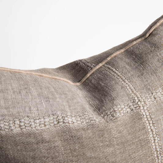 Kozo linen jacquard weave cushion cover khaki 50cm