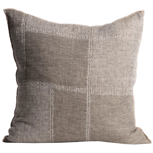 Kozo linen jacquard weave cushion cover khaki 50cm