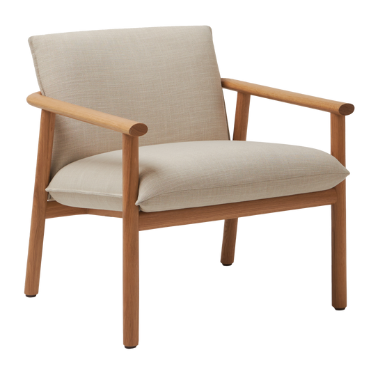Label upholstered armchair beige
