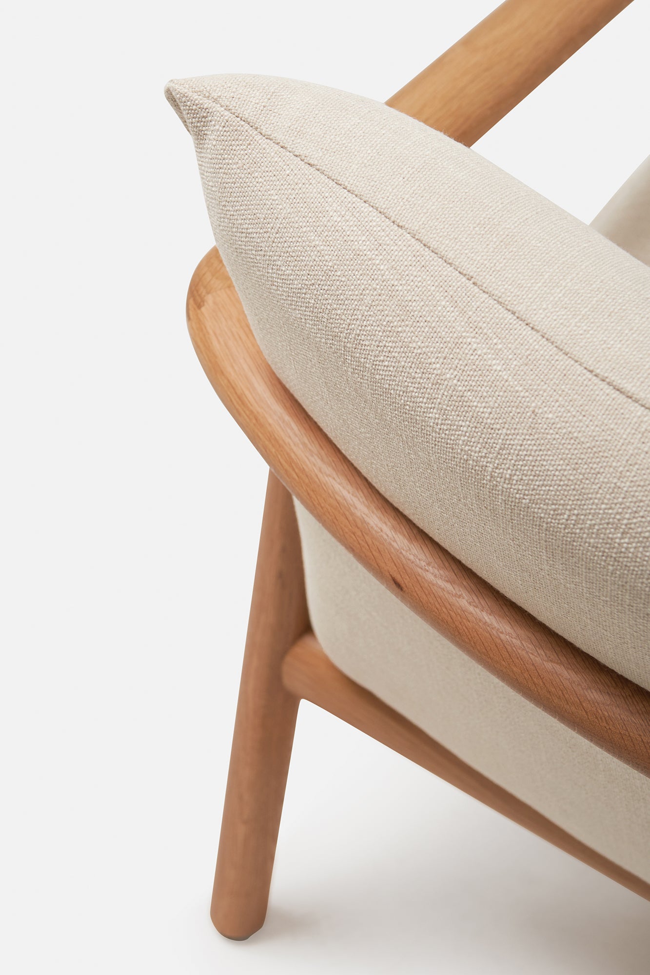 Label upholstered armchair ecru