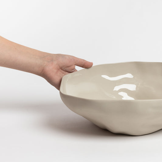 Ceramic organic shaped bowl cashmere 27cm