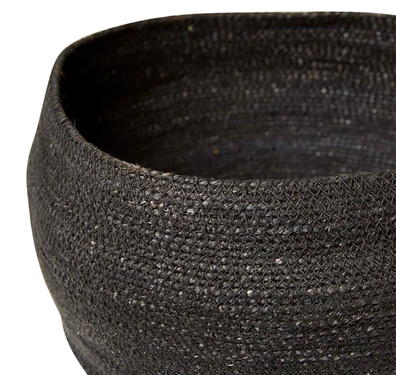 Lark woven seagrass basket 30cm black
