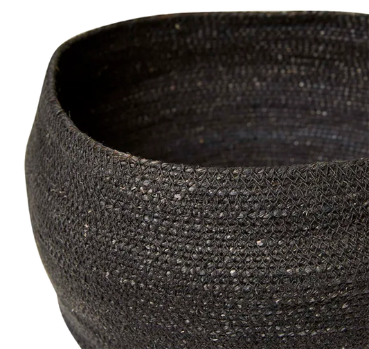 Lark woven seagrass basket 30cm black