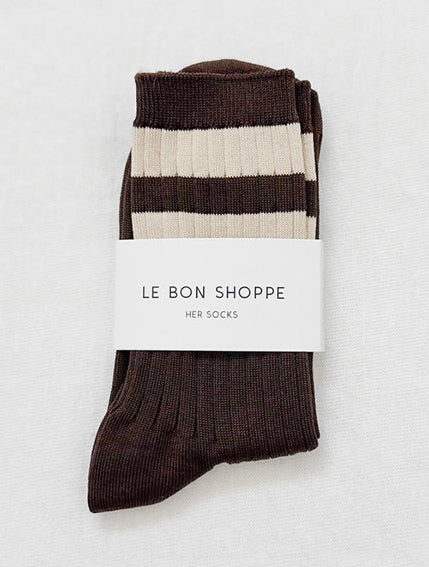 Le Bon Shoppe Her Varsity socks espresso