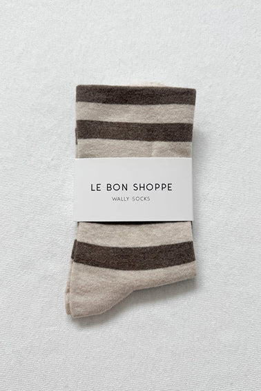Le Bon Shoppe wally socks wide brown stripe