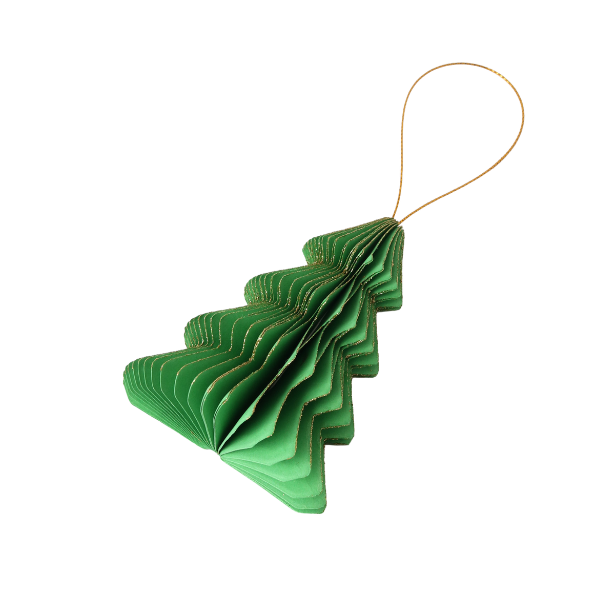 Le Papier hanging Xmas tree deco 10cm green