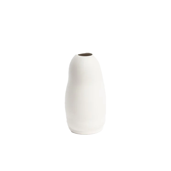 Leo ceramic bud vase white 14cm