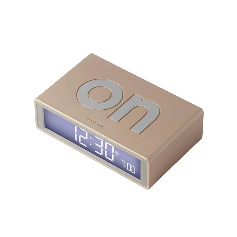 Lexon flip+ reversible alarm clock soft gold