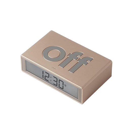 Lexon flip+ reversible alarm clock soft gold