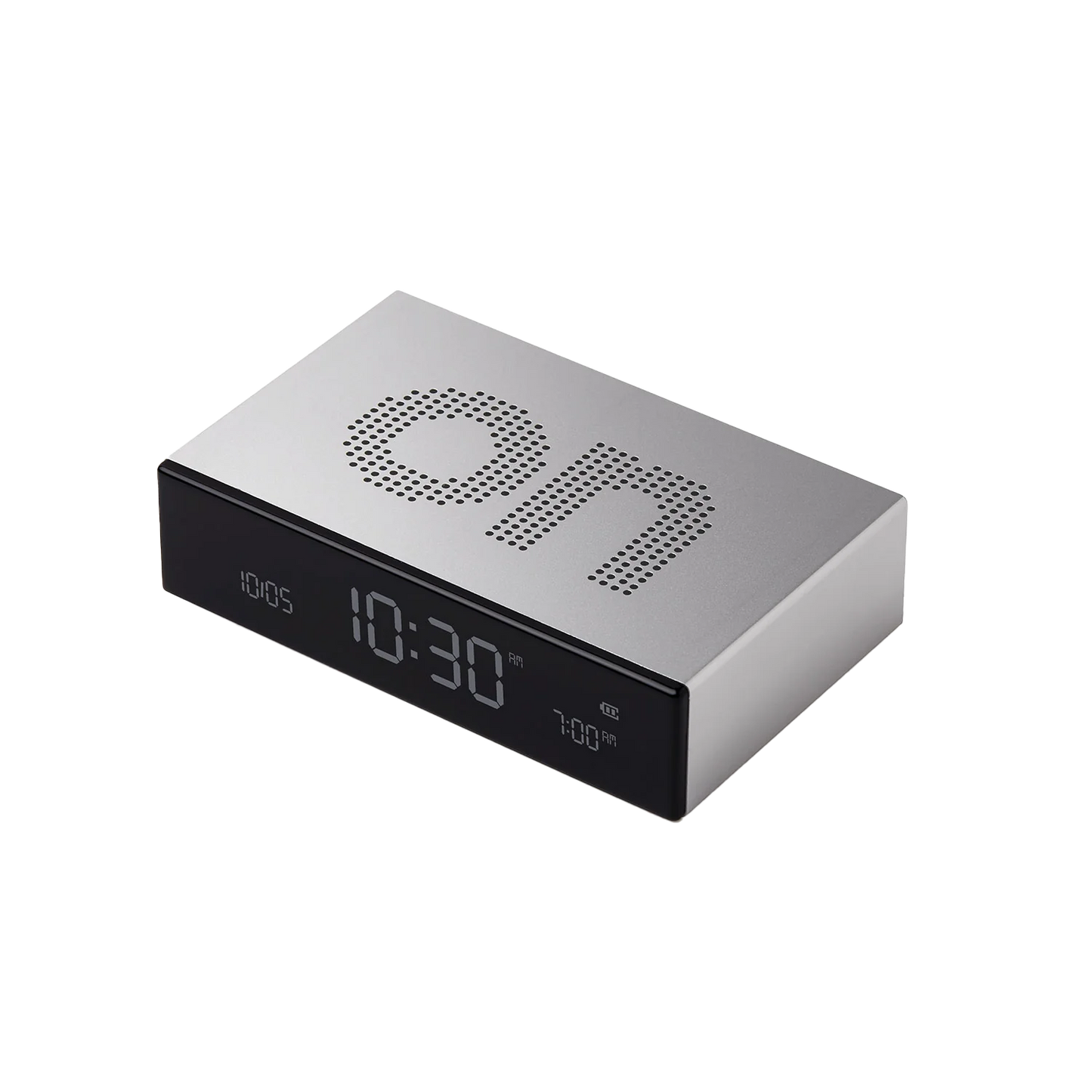 Lexon flip premium reversible alarm clock aluminium