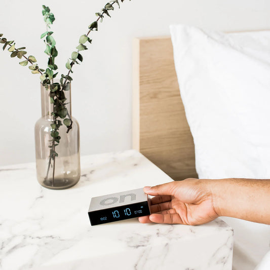 Lexon flip premium reversible alarm clock aluminium