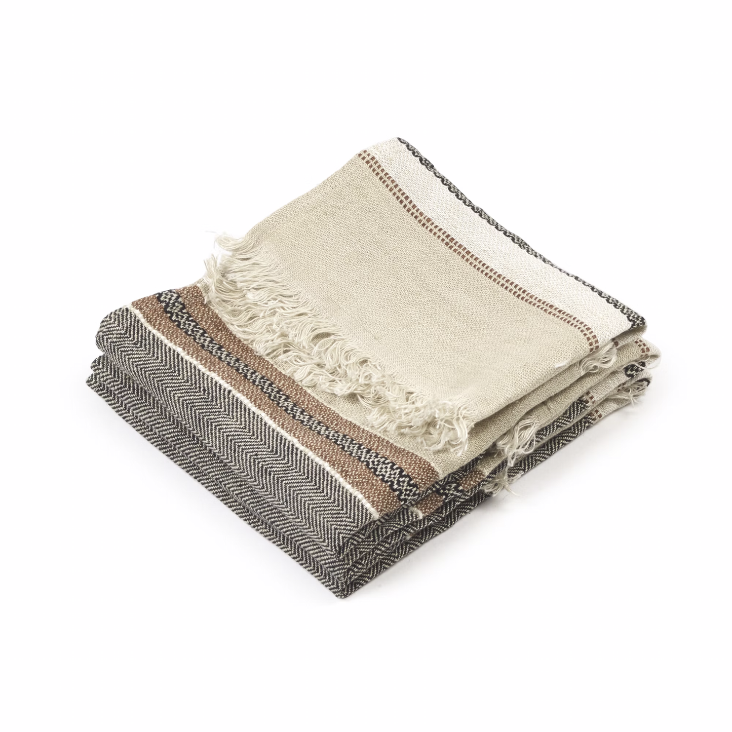 Belgian linen hand towel beeswax stripe